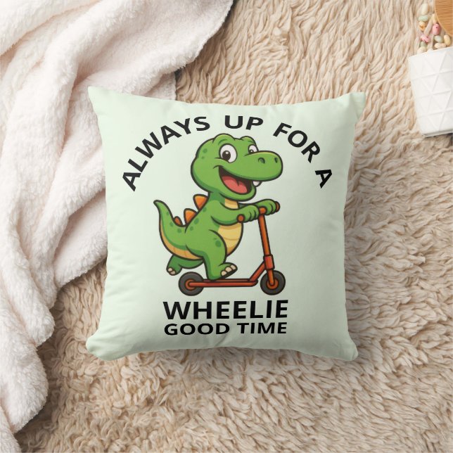 Cute Green Dinosaur Cushion (Blanket)