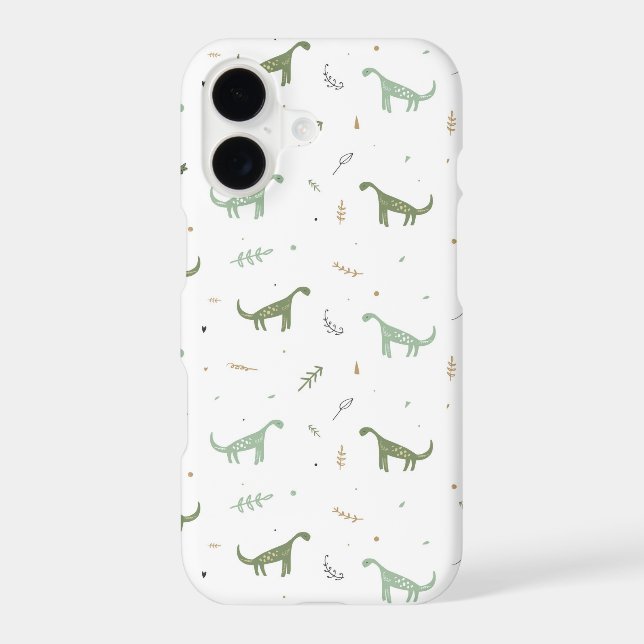 Cute Green Dinosaur Pattern iPhone Case (Back)