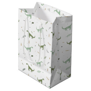 Cute Green Dinosaur Pattern Medium Gift Bag