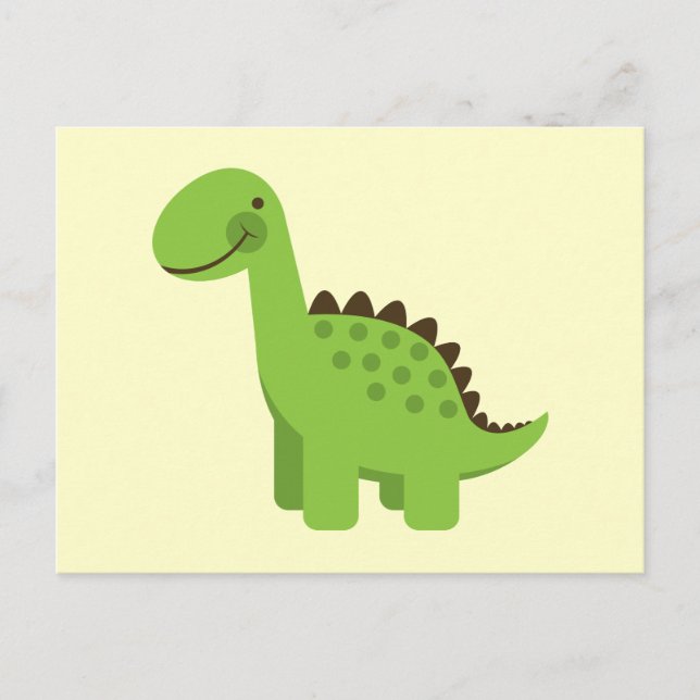 Cute Green Dinosaur Postcard (Front)