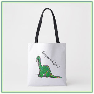 Cute Green Dinosaur Tote Bag