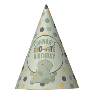 Cute Green Dinosaur Young Child's Birthday Party Hat