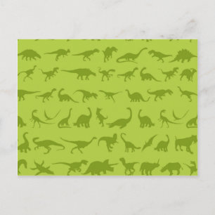 Cute Green Dinosaurs Patterns for Boys Postcard