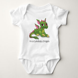 Cute Green Dragon Baby Bodysuit