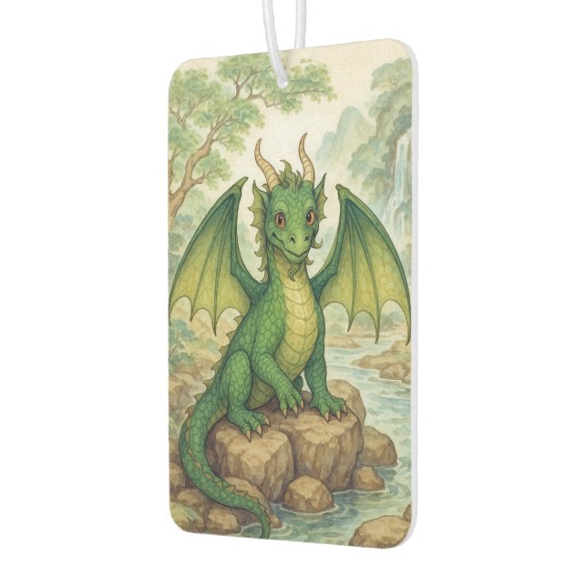 Cute green dragon car air freshener (Left)