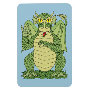 Cute Green Dragon Magnet