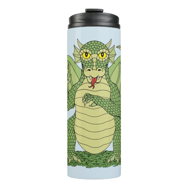 Cute Green Dragon Thermal Tumbler (Front)