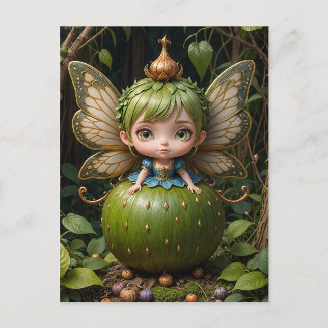 Cute Green Fairy  Postcard (Front)