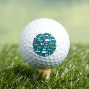 Cute green fish pattern golf balls