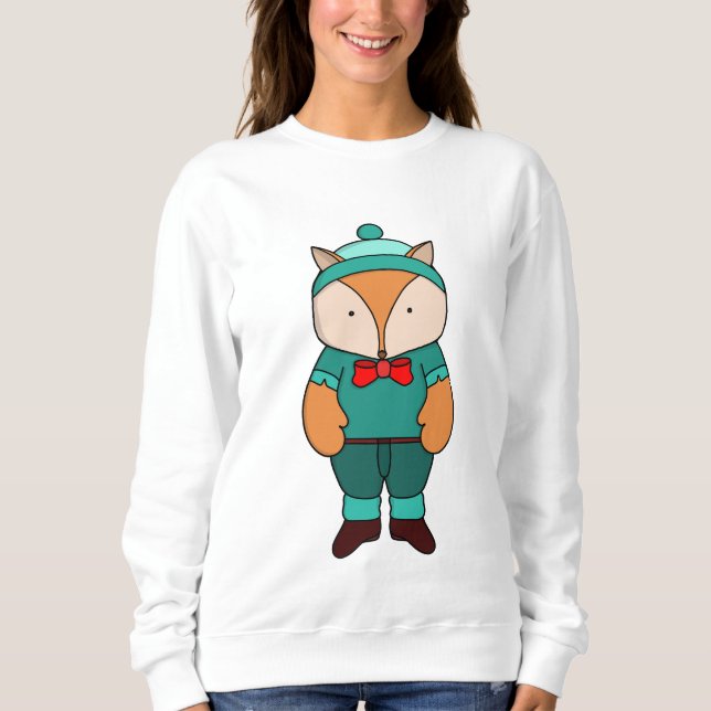 Cute green fox sweatshirt (Front)