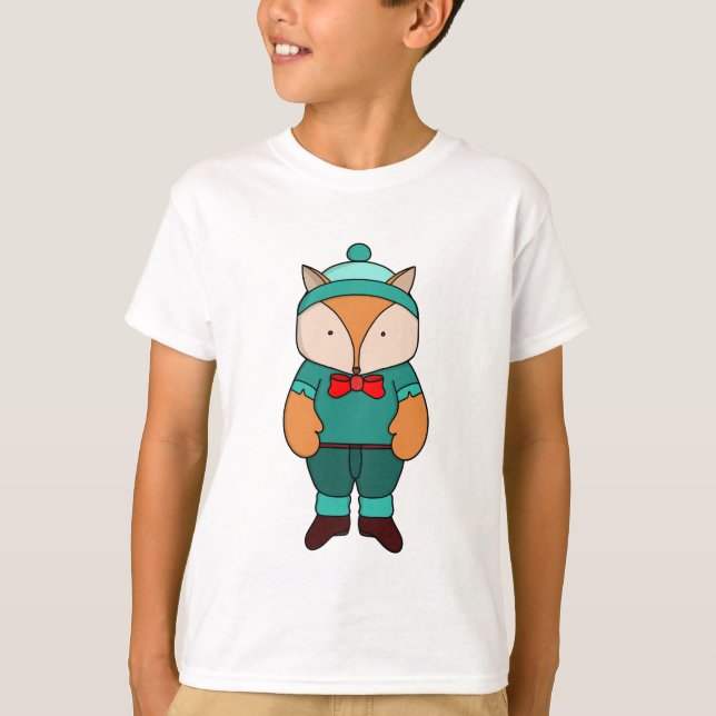 Cute green fox T-Shirt (Front)