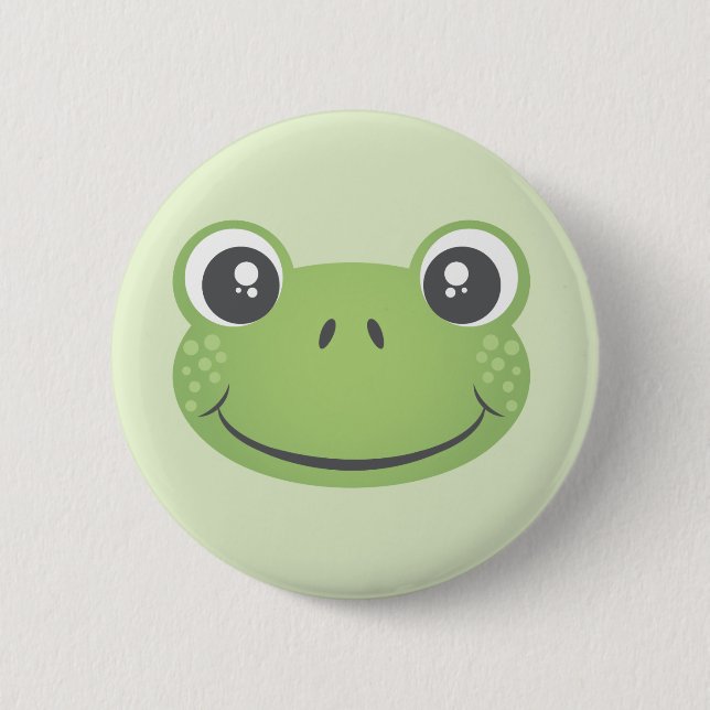 Cute Green Frog | Button (Front)