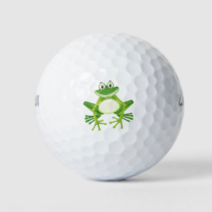 Cute green frog cartoon golf balls