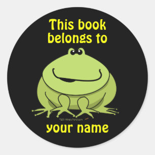 Cute Green Frog Custom Bookplates Stickers