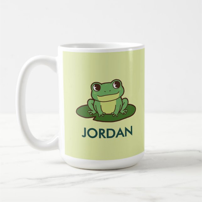 Cute Green Frog  Custom Mug (Left)
