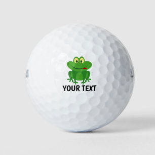 Cute green frog custom print golf ball gift set
