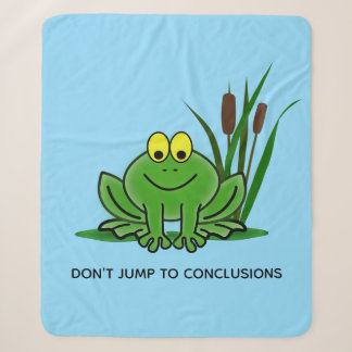 Cute Green Frog Design Sherpa Blanket