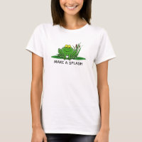 Cute Green Frog Design T-Shirt