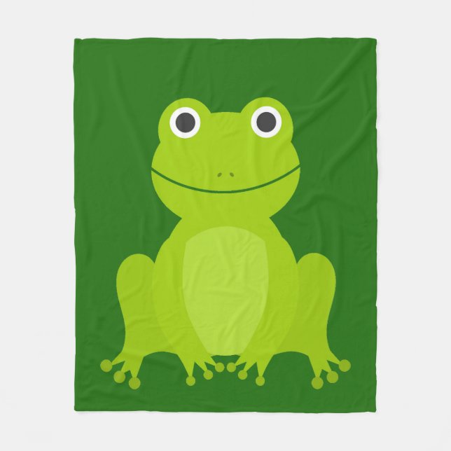 Cute green frog Fleece Blanket (Front)