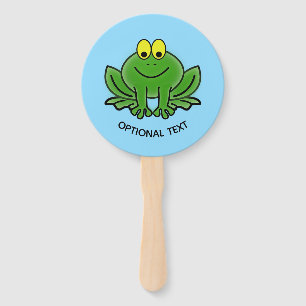 Cute Green Frog Hand Fan