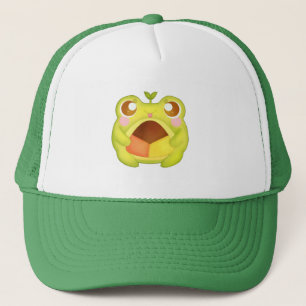 Cute Green Frog Holding Mexican Polvoron Cookie Trucker Hat