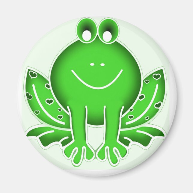 Cute green frog magnet (Front)