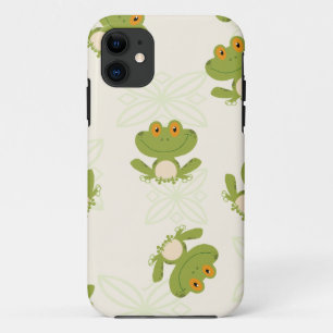 Cute Green Frog Pattern iPhone 11 Case