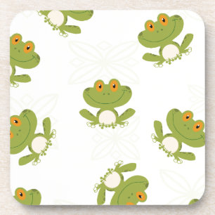 Cute Green Frog Pattern Coaster