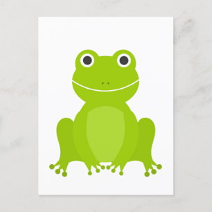 Cute green frog postcard