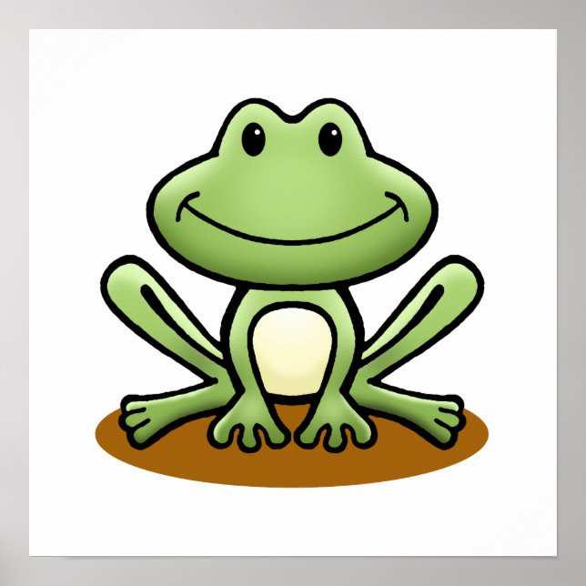 Cute Green Frog Poster (Front)
