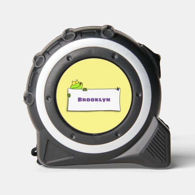 Cute green frog sign cartoon illustration 1 (Front)