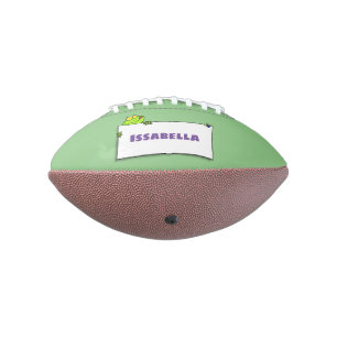 Cute green frog sign cartoon illustration football