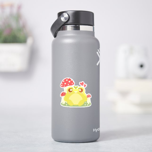 Cute Green Frog Sitting In Nature (HydroFlask)