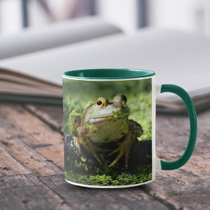 Cute Green Frog Strikes a Pose on the Hose Mug