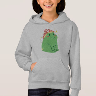 Cute Green Frog with Mushroom Hat