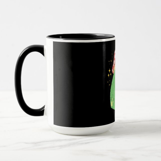 Cute Green Frog with Mushroom Hat Mug (Left)