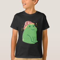 Cute Green Frog with Mushroom Hat