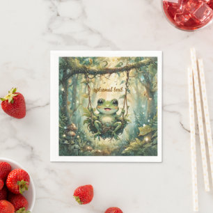 Cute Green Froggy Baby Shower Napkin