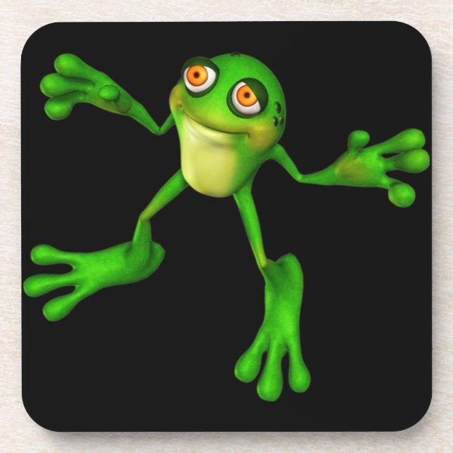 Cute Green Froggy Coaster (Front)