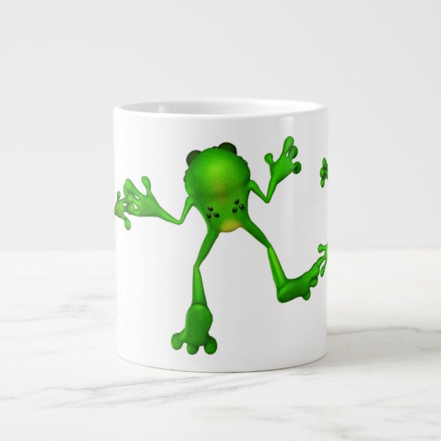 Cute Green Froggy Large Coffee Mug (Front)