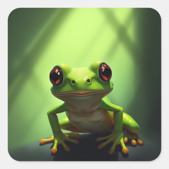 Cute green frogs stickers (Front)