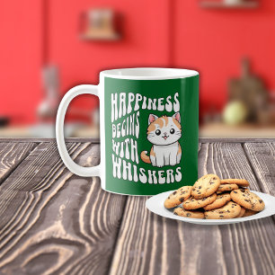 Cute green funny cat saying coffee mug