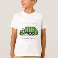 Cute Green Garbage Truck Kids Any Age Birthday