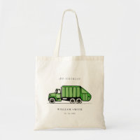 Cute Green Garbage Truck Kids Any Age Birthday