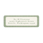 Cute Green Gingham Plaid Custom Return Address