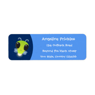 Cute green glow bug firefly cartoon illustration