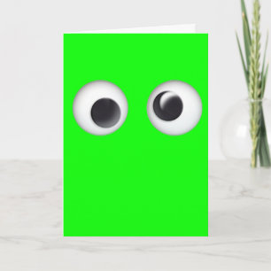 Cute Green Googly Eyes Halloween Maze for Kids Card