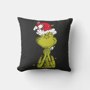 Cute Green  Grinch Christmas Creature Design Cushion