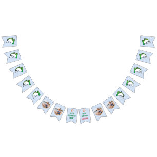 Cute Green Hammerhead Shark Kids Birthday Photo Bunting