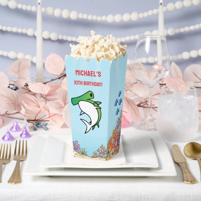 Cute Green Hammerhead Shark Ocean Birthday  Favour Box (Wedding)